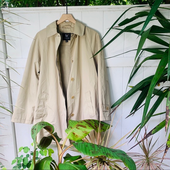 vtg retro London beige tan water proof trench coat - Picture 4 of 7